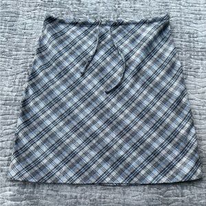J.Crew Wool Blend Skirt Plaid Print Tie Front Size 4